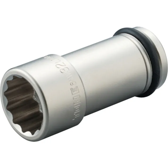 【CAINZ-DASH】TONE インパクト用ロングソケット(12角) 対辺寸法22mm 差込角19.0mm 6NW-22L100【別送品】