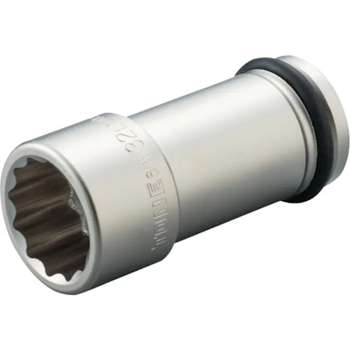 【CAINZ-DASH】TONE インパクト用ロングソケット(12角) 対辺寸法28mm 差込角19.0mm 6NW-28L100【別送品】
