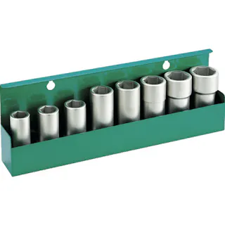 【CAINZ-DASH】TONE インパクト用ロングソケットセット(壁掛式) 8pcs 差込角19.0mm NV608【別送品】