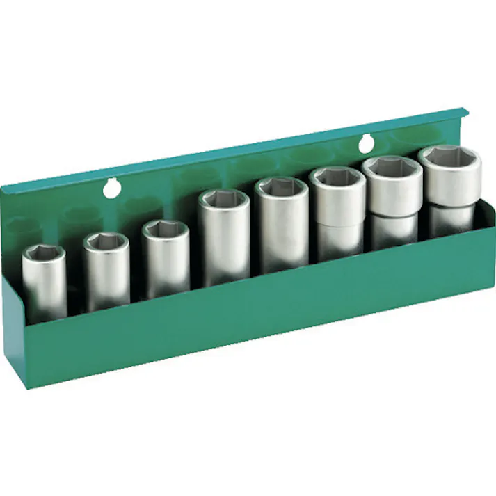 【CAINZ-DASH】TONE インパクト用ロングソケットセット(壁掛式) 8pcs 差込角19.0mm NV608【別送品】