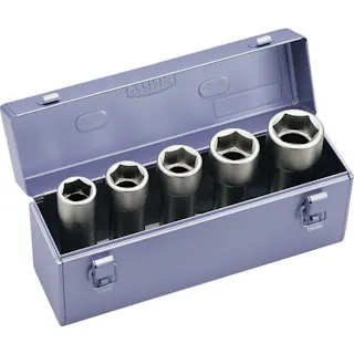 【CAINZ-DASH】TONE インパクト用超ロングソケットセット(メタルトレーケース仕様) 5pcs 差込角19.0mm NV605LL【別送品】