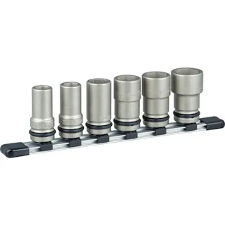 【CAINZ-DASH】TONE インパクト用ロングソケットセット(ホルダー付) 6pcs 差込角12.7mm HNV406L【別送品】