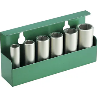 【CAINZ-DASH】TONE インパクト用ロングソケットセット(壁掛式) 6pcs 差込角9.5mm NV306【別送品】