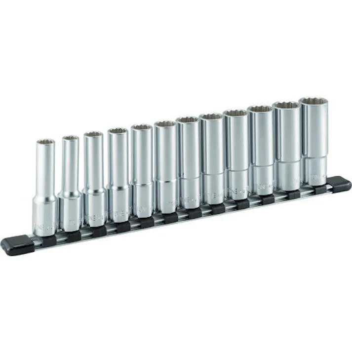 【CAINZ-DASH】TONE ディープソケットセット(12角・ホルダー付) 12pcs 差込角12.7mm HDL412【別送品】