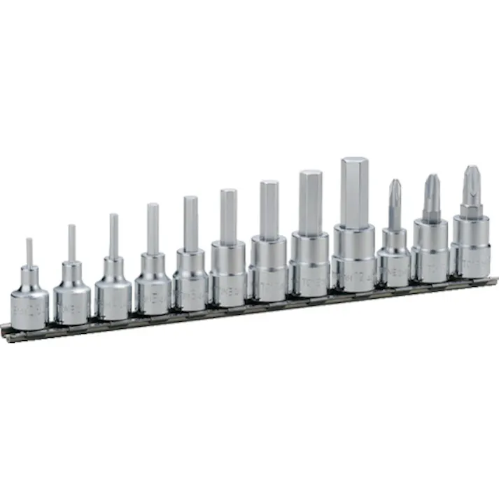 【CAINZ-DASH】TONE ヘキサゴンソケットセット(ホルダー付) 12pcs 差込角9.5mm HH312【別送品】