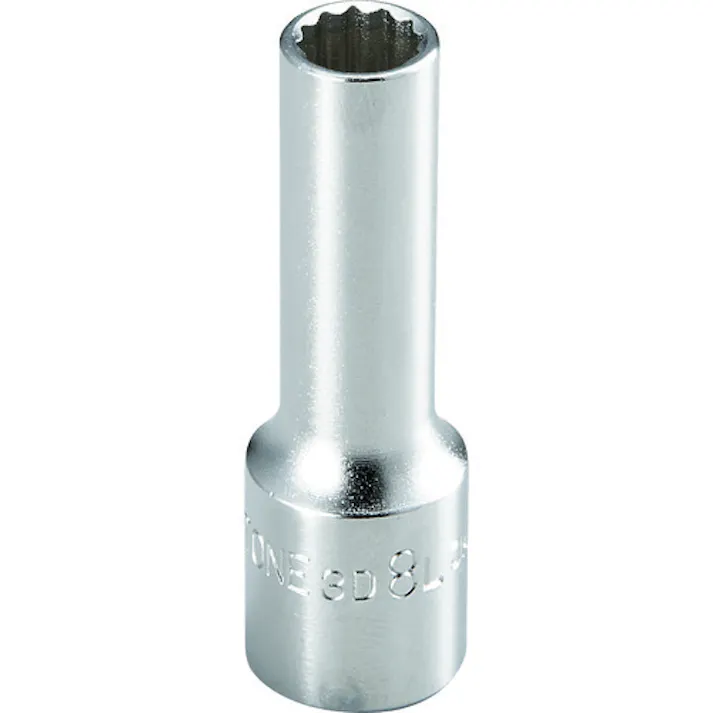 【CAINZ-DASH】TONE ディープソケット(12角) 対辺寸法8mm 全長54mm 3D-08L【別送品】