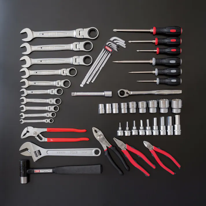 【CAINZ-DASH】TONE 整備用工具セット TSH430ツールセット 52点セット シルバー TSH430SV【別送品】