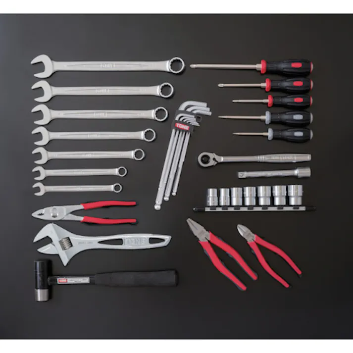 【CAINZ-DASH】TONE 整備用工具セット シャッター付サービスボードセット新ハーフボードC50B仕様 36点セット CS410【別送品】