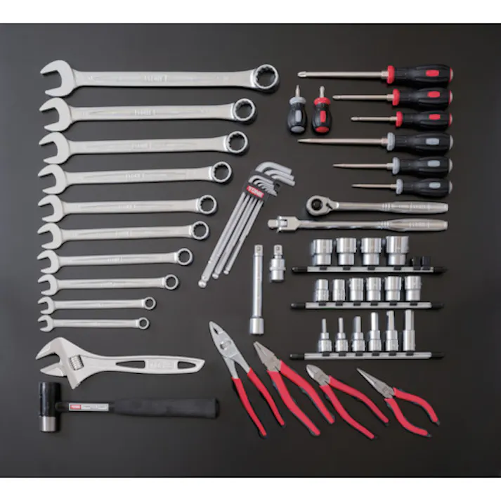 【CAINZ-DASH】TONE 整備用工具セット シャッター付サービスボードセット新ハーフボードC50B仕様 54点セット CS411【別送品】