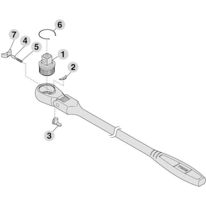 【CAINZ-DASH】ＴＯＮＥ ラチェットハンドル用リペアキット　適合機種ＲＨ３ＦＨＳ、ＲＨ３ＦＨ、ＲＨ３ＦＨＬ、ＲＨ３ＦＨＸ RK-RH3FH【別送品】