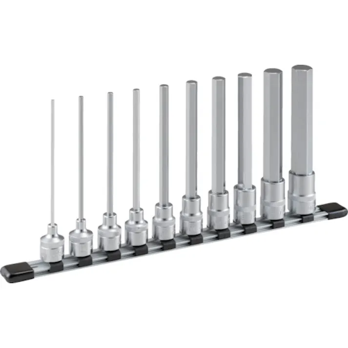 【CAINZ-DASH】TONE 超ロングヘキサゴンソケットセット(ホルダー付) 10pcs HH410LL【別送品】