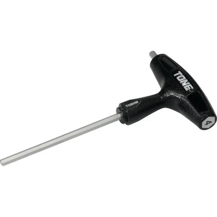 【CAINZ-DASH】TONE 六角棒レンチ(T形) グリップヘキサゴンレンチ 対辺寸法4mm 全長140mm TGHW-04【別送品】