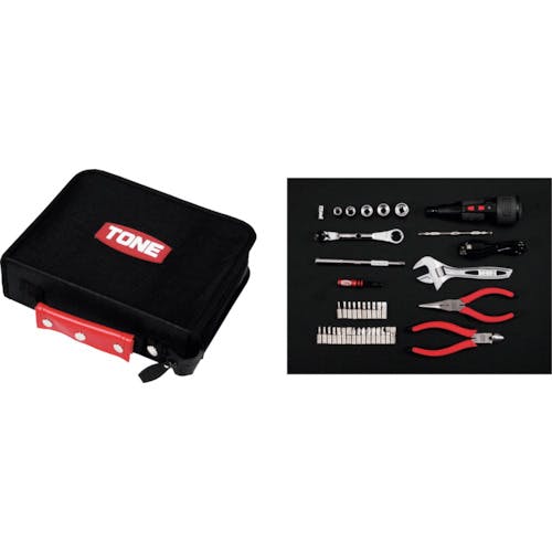 TONE 整備用工具セット ツールセット ブラック 間口250×奥行200×高さ70mm 40点セット TSX2170 整備用工具セット(手提げタイプ) TONE 整備用工具セット ツールセット ブラック 間口250×奥行200×高さ70mm 40点セット TSX2170 整備用工具セット(手提げタイプ)