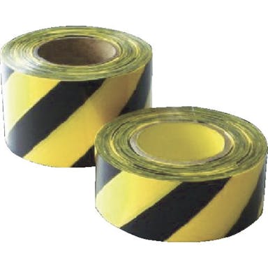 【CAINZ-DASH】日東エルマテリアル 危険標示テープ　トラ模様　６０ｍｍ×５０ｍ　イエロー／ブラック（両面印刷） DM6【別送品】
