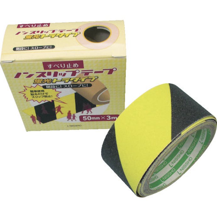 【CAINZ-DASH】蛍光ノンスリップテープ　１００ｍｍ×３ｍ　イエロー／ブラック【別送品】, , product