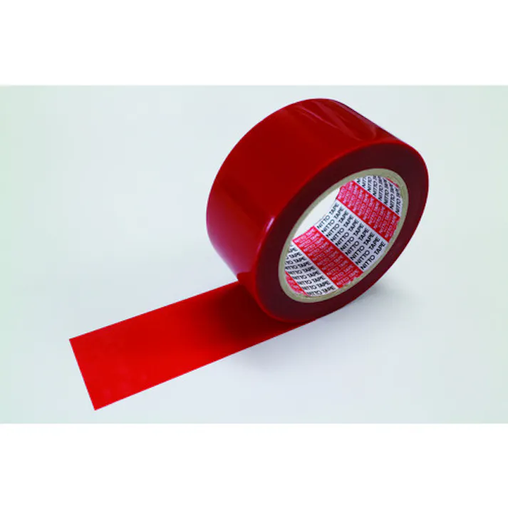 【CAINZ-DASH】日東エルマテリアル 包装用OPP粘着テープ ダンプロンカラー No.375D 50mm×50m レッド NO375D-50R【別送品】
