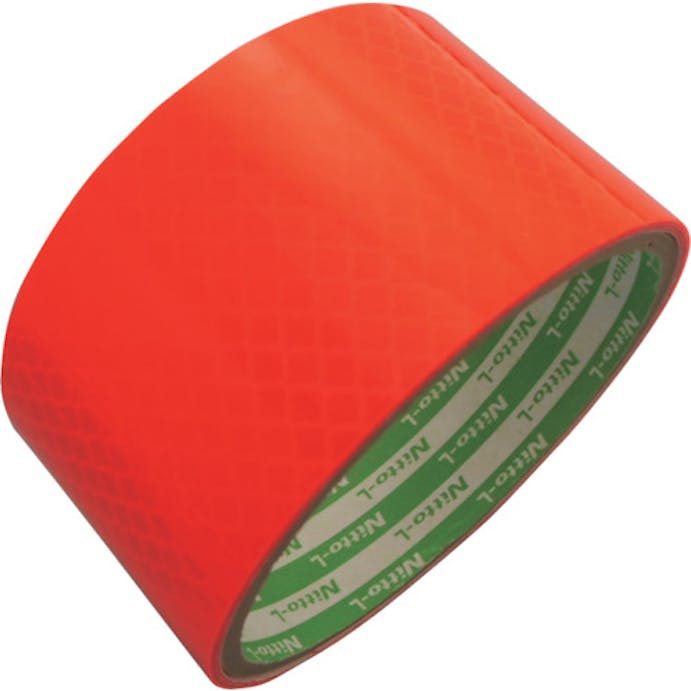 【CAINZ-DASH】日東エルマテリアル 高輝度プリズム反射テープ（蛍光色）　４５ｍｍ×５ｍ　オレンジ HTP-45OR【別送品】
