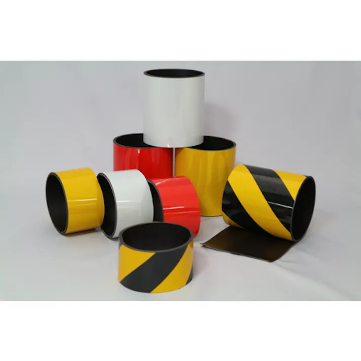 【CAINZ-DASH】日東エルマテリアル 反射マグネットシート 50mm×1m イエロー/ブラック HMG-50YB【別送品】