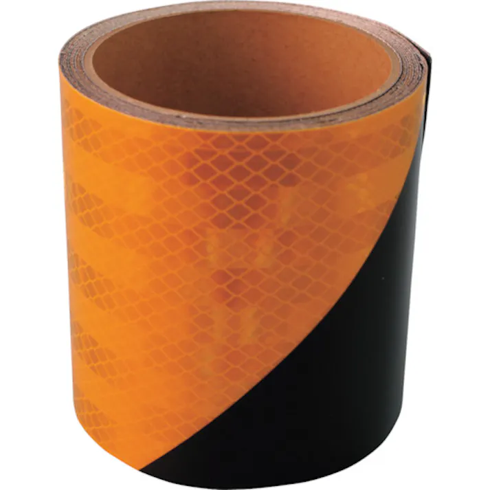 【CAINZ-DASH】日東エルマテリアル 粗面高輝度プリズム反射テープDM7660 100mmX3M 黄/黒 DM7660X100YB【別送品】