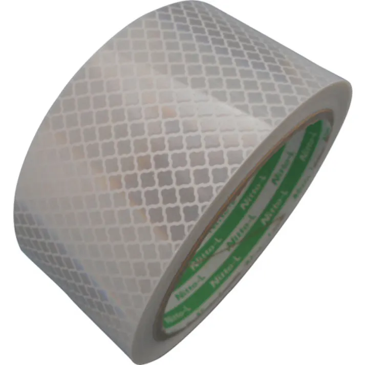 【CAINZ-DASH】日東エルマテリアル 軟質高輝度プリズム反射テープDM9600 50mm×5M 白 DM9600X50W【別送品】