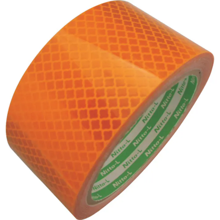 【CAINZ-DASH】日東エルマテリアル 軟質高輝度プリズム反射テープDM9600 50mm×5M 黄 DM9600X50Y【別送品】