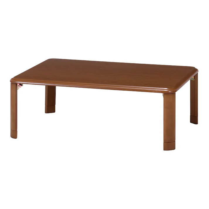 軽量継脚折り畳み座卓 ミディアムブラウン105×75cm【別送品】