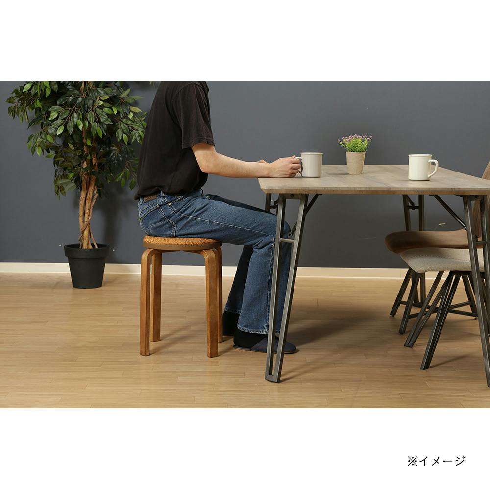KDファブリック曲木スタッキングスツール YE/BR【別送品