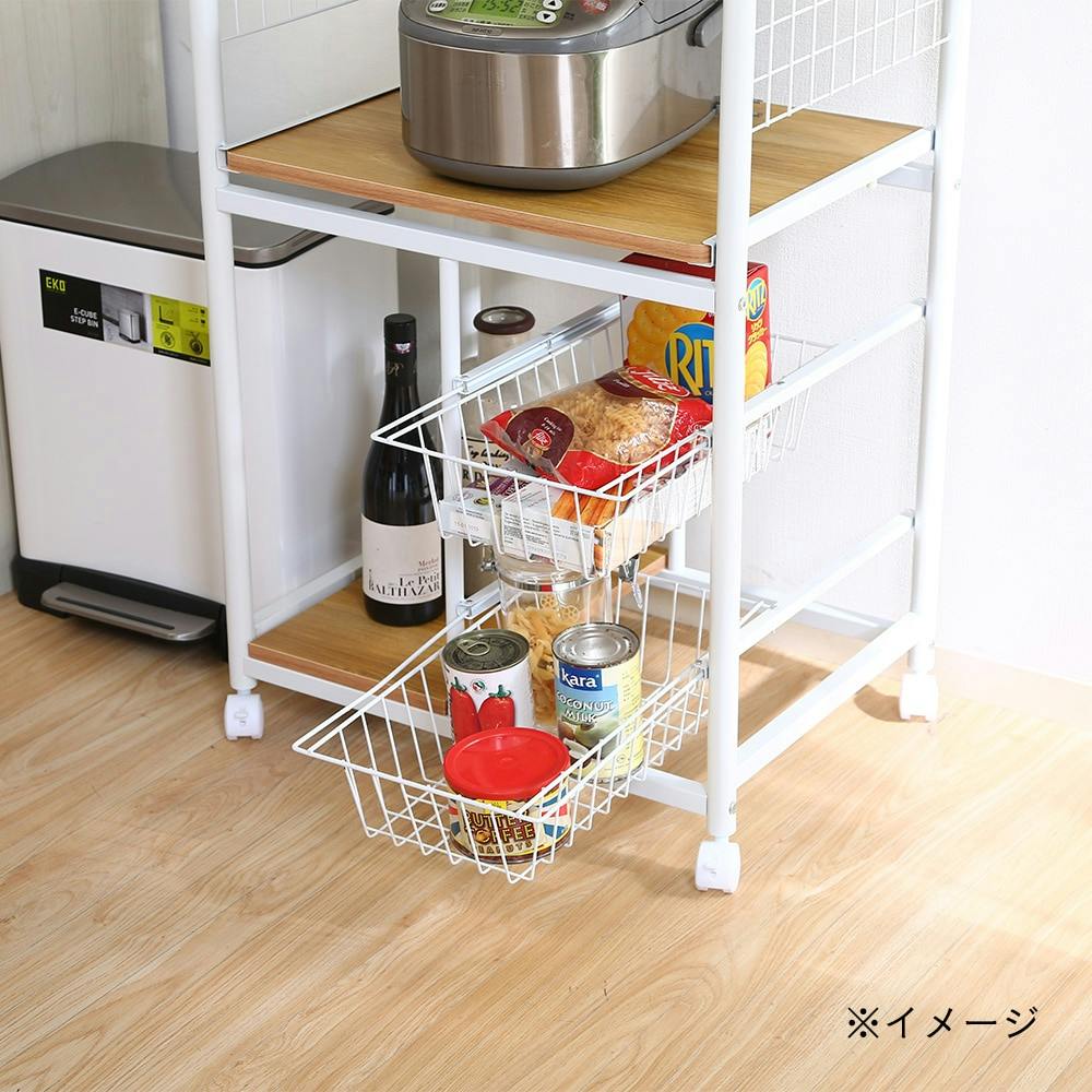 レンジワゴン FBC-9812 WH/NA【別送品】 | キッチン収納・キッチン家具 