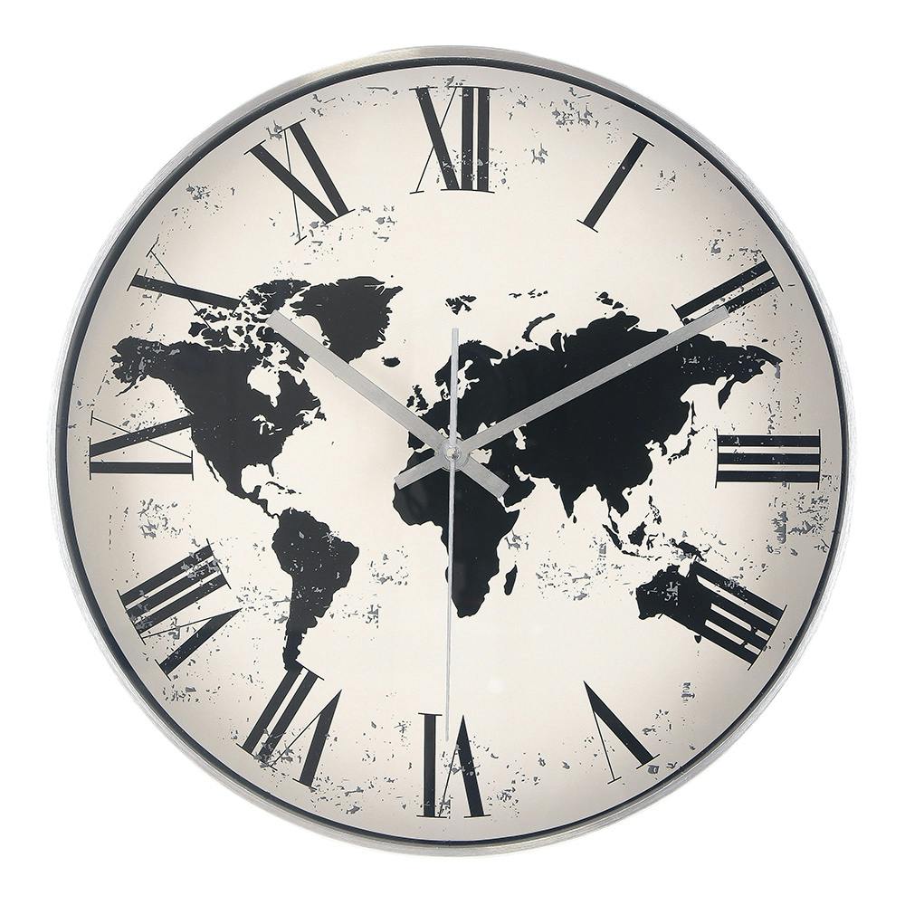 不二貿易　時計　ホワイト　掛時計　世界地図　ホームセンター通販【カインズ】