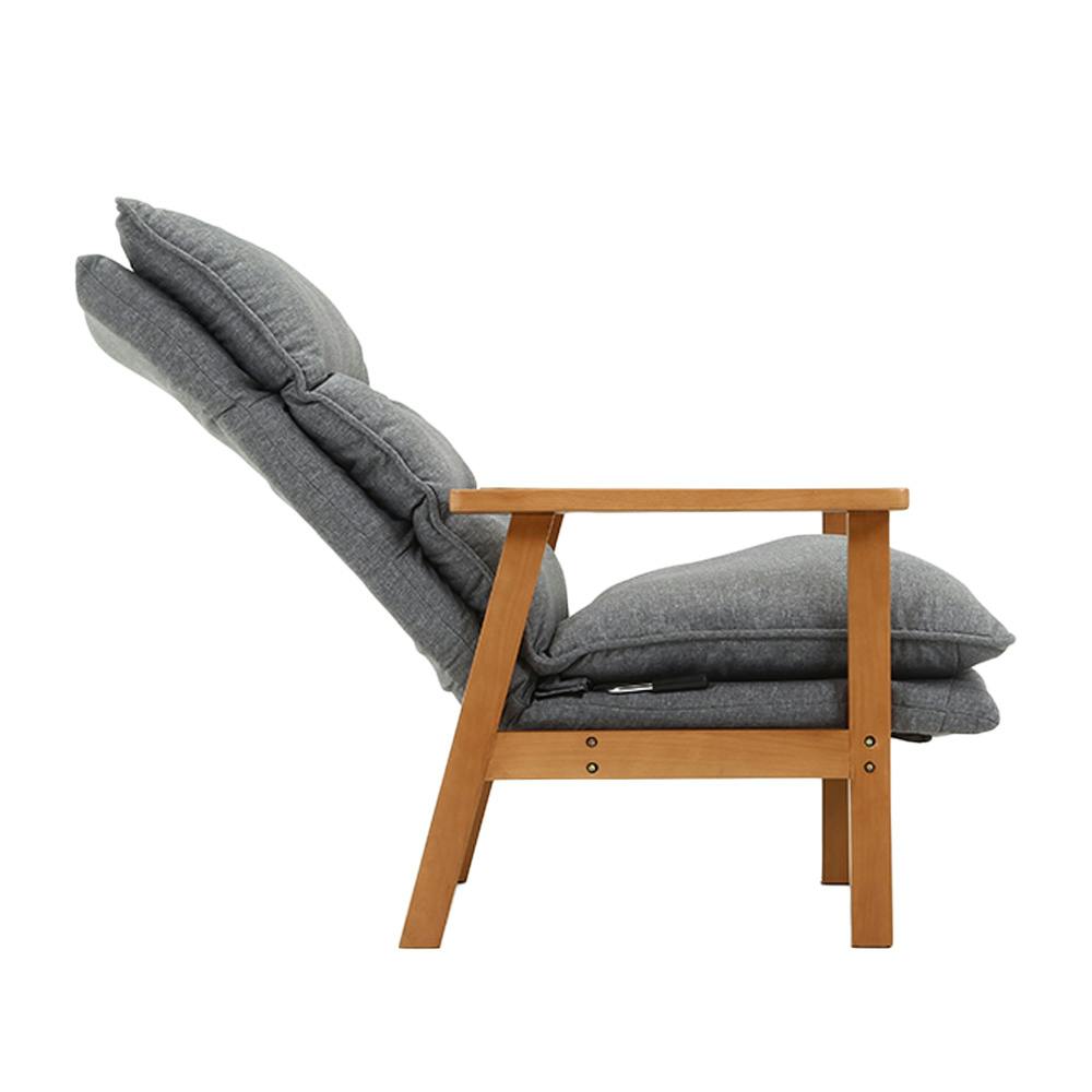 木肘 リクライニングソファ1人掛け GY【別送品】 | ソファー