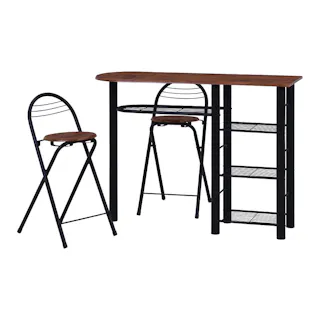 カウンターテーブルチェアセット 3点 BR【別送品】