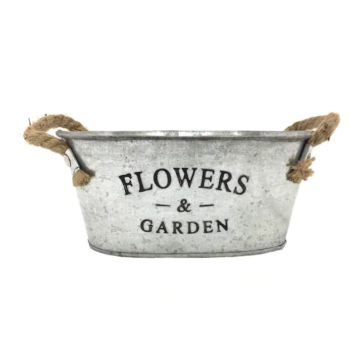 ブリキフラワープラント オーバル S シルバー