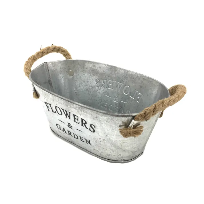 ブリキフラワープラント オーバル S シルバー