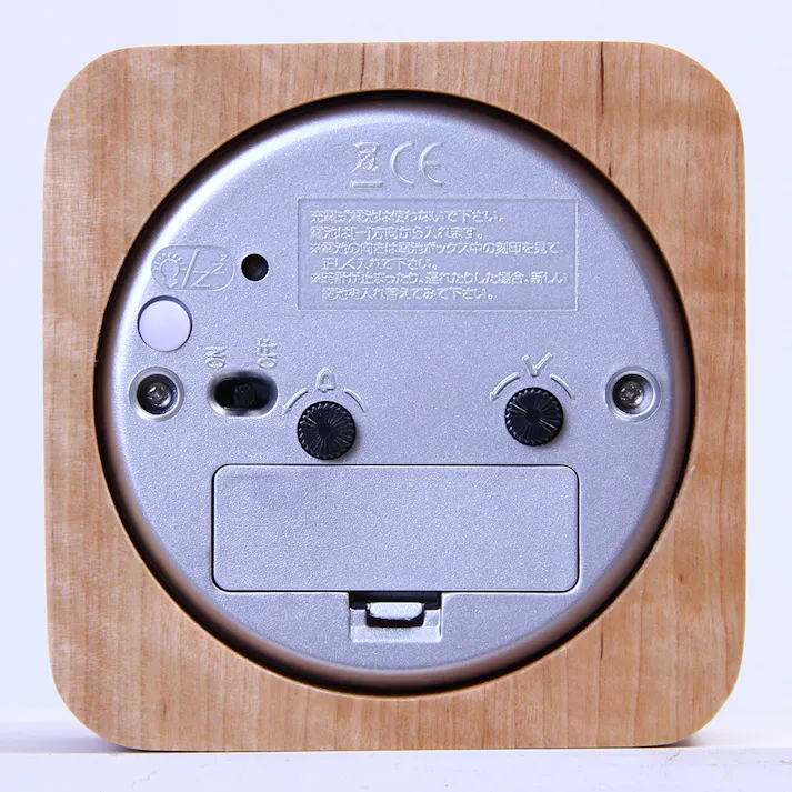 置時計 ウッド スクエア ホワイト