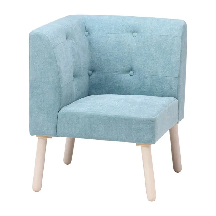 コーナーソファー ヘームル ホワイトウォッシュ/ライトブルー【別送品】