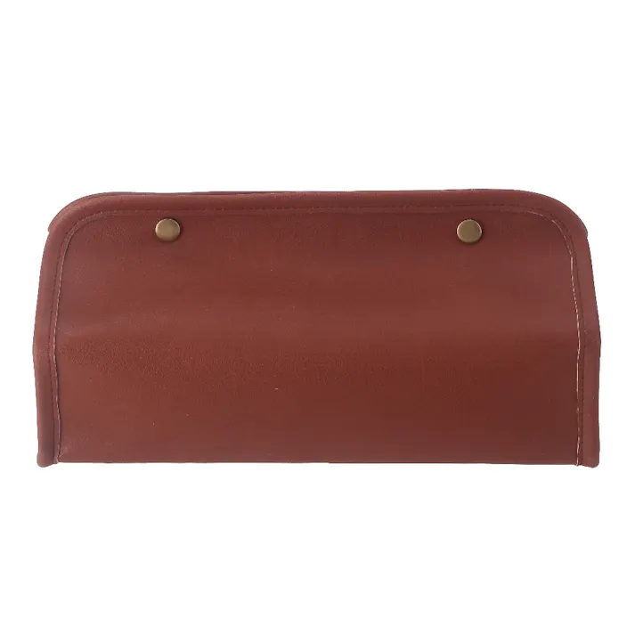 ポリウレタンレザー調ティッシュケース ブラウン