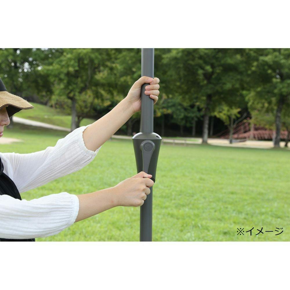 アルミパラソル ブラウン アルミ製 (約)幅202×奥行240×高さ234cm