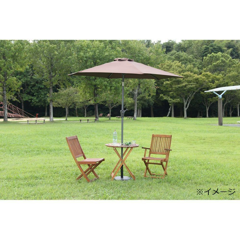 アルミパラソル ブラウン アルミ製 (約)幅202×奥行240×高さ234cm
