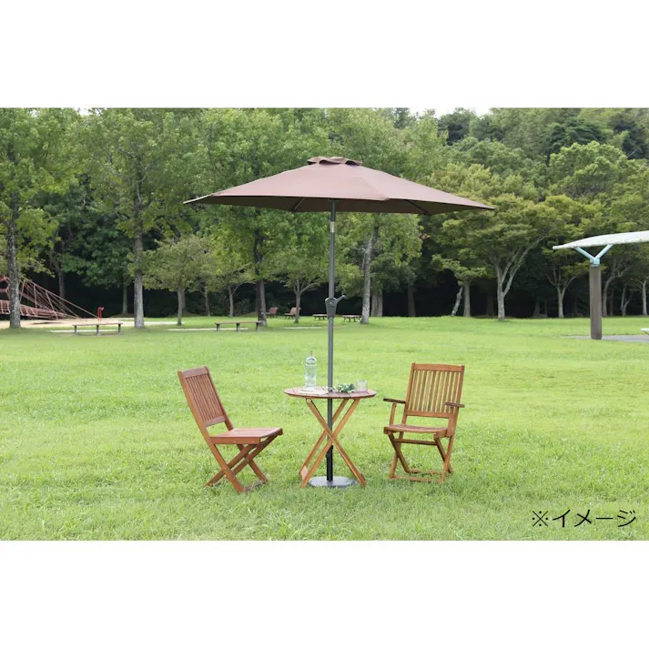 アルミパラソル ブラウン アルミ製 (約)幅202×奥行240×高さ234cm