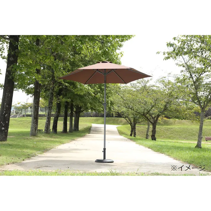 アルミパラソル ブラウン アルミ製 (約)幅202×奥行240×高さ234cm