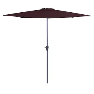 半円パラソル ブラウン アルミ製 (約)幅270×奥行139×高さ234cm【別送品】