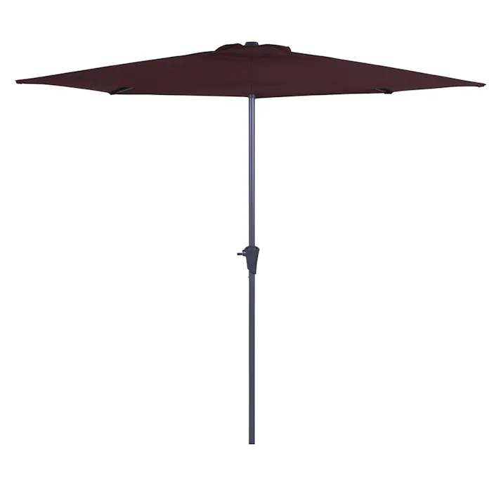 半円パラソル ブラウン アルミ製 (約)幅270×奥行139×高さ234cm【別送品】