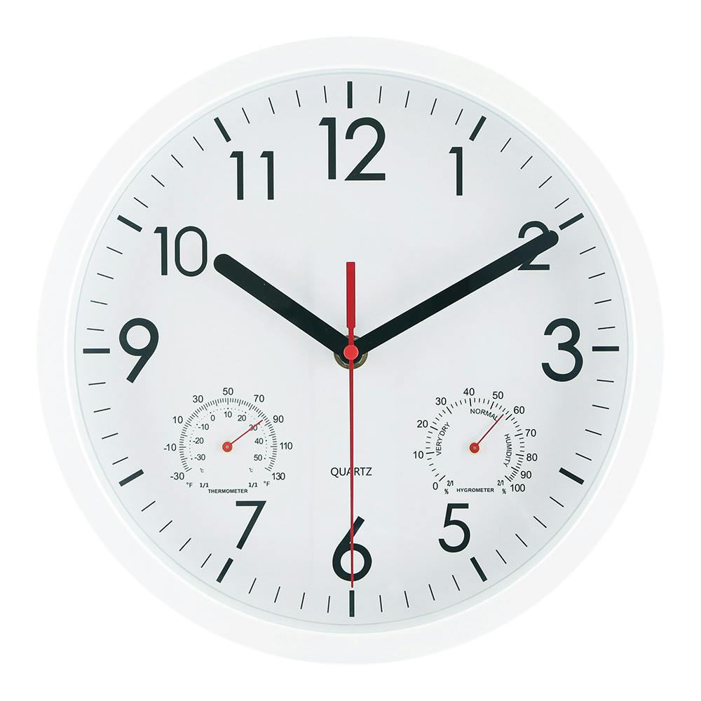 掛時計 温湿度計付 アーバン 25cm ホワイト | 時計 | ホームセンター通販【カインズ】