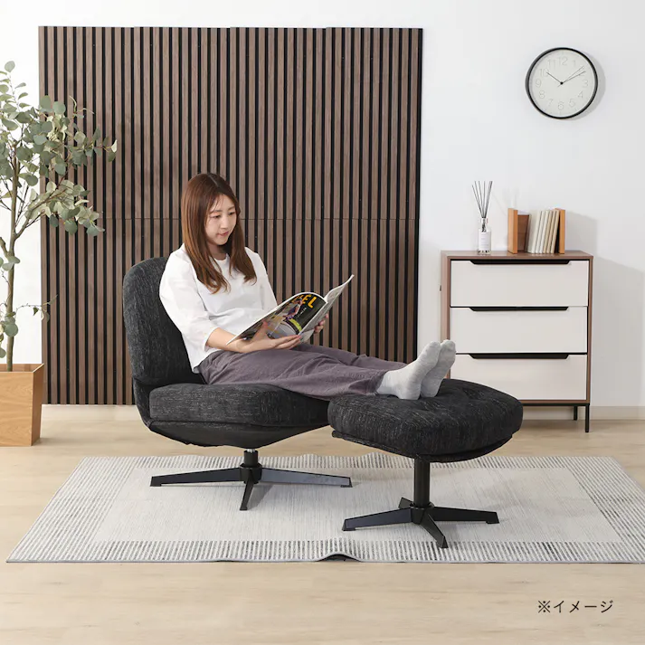 パーソナルチェアー PONY 幅65cm 奥行82cm 高さ76cm ブラック【別送品】