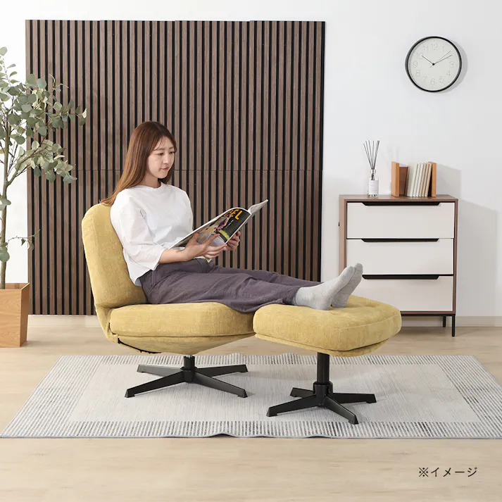 パーソナルチェアー PONY 幅65cm 奥行82cm 高さ76cm マスタード【別送品】