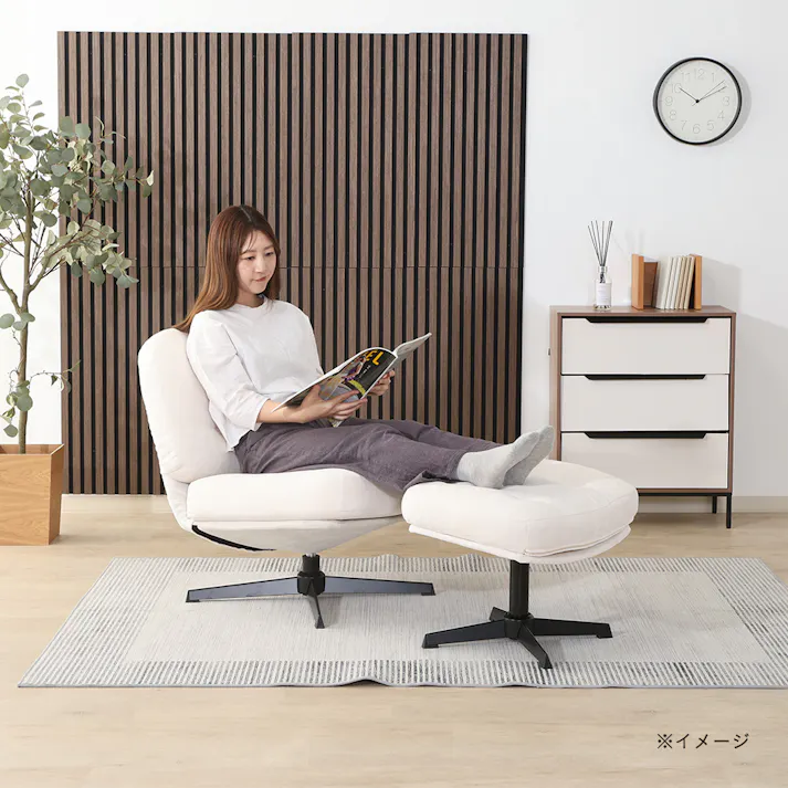 パーソナルチェアー PONY 幅65cm 奥行82cm 高さ76cm アイボリー【別送品】
