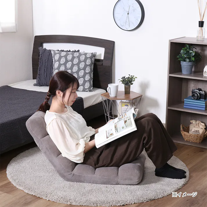 軽量 ふわもこ フロアチェア グレージュ【別送品】