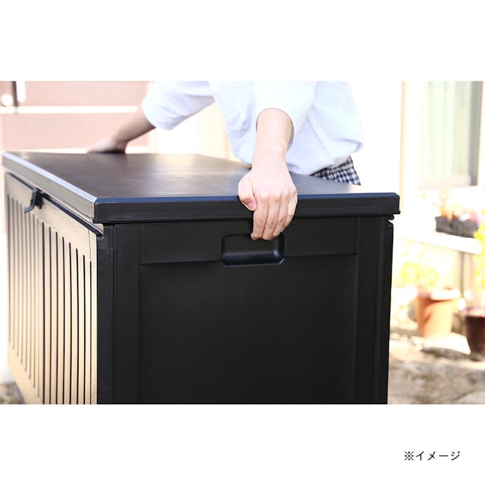 【送料無料】収納BOXベンチ 270L ブラック【別送品】