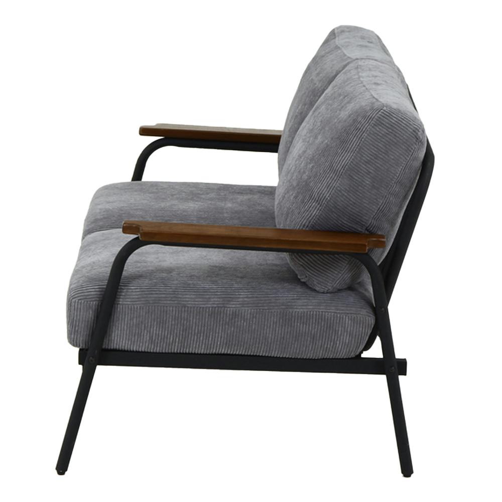 アーム付きソファ　グレー アイアンアームコーデュロイソファ カローチェ グレー | ソファー