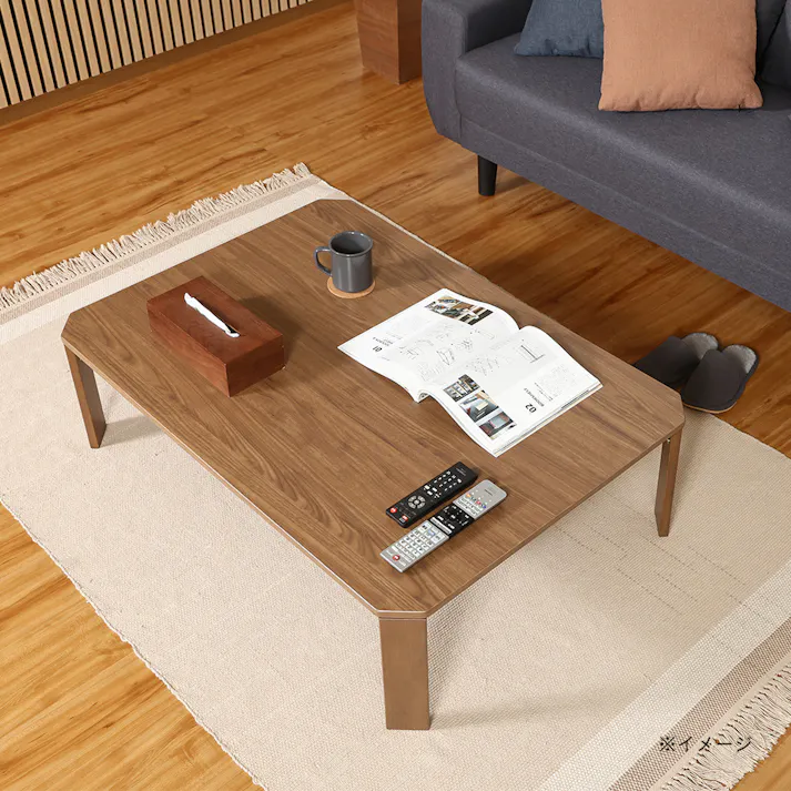 モダンローテーブル Latte WN 幅105cm 奥行75cm 高さ31.7cm ブラウン【別送品】